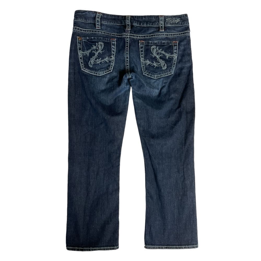 Silver Jeans Santorini Pants Size 31 Blue Dark Wash Straight Leg Strength‎